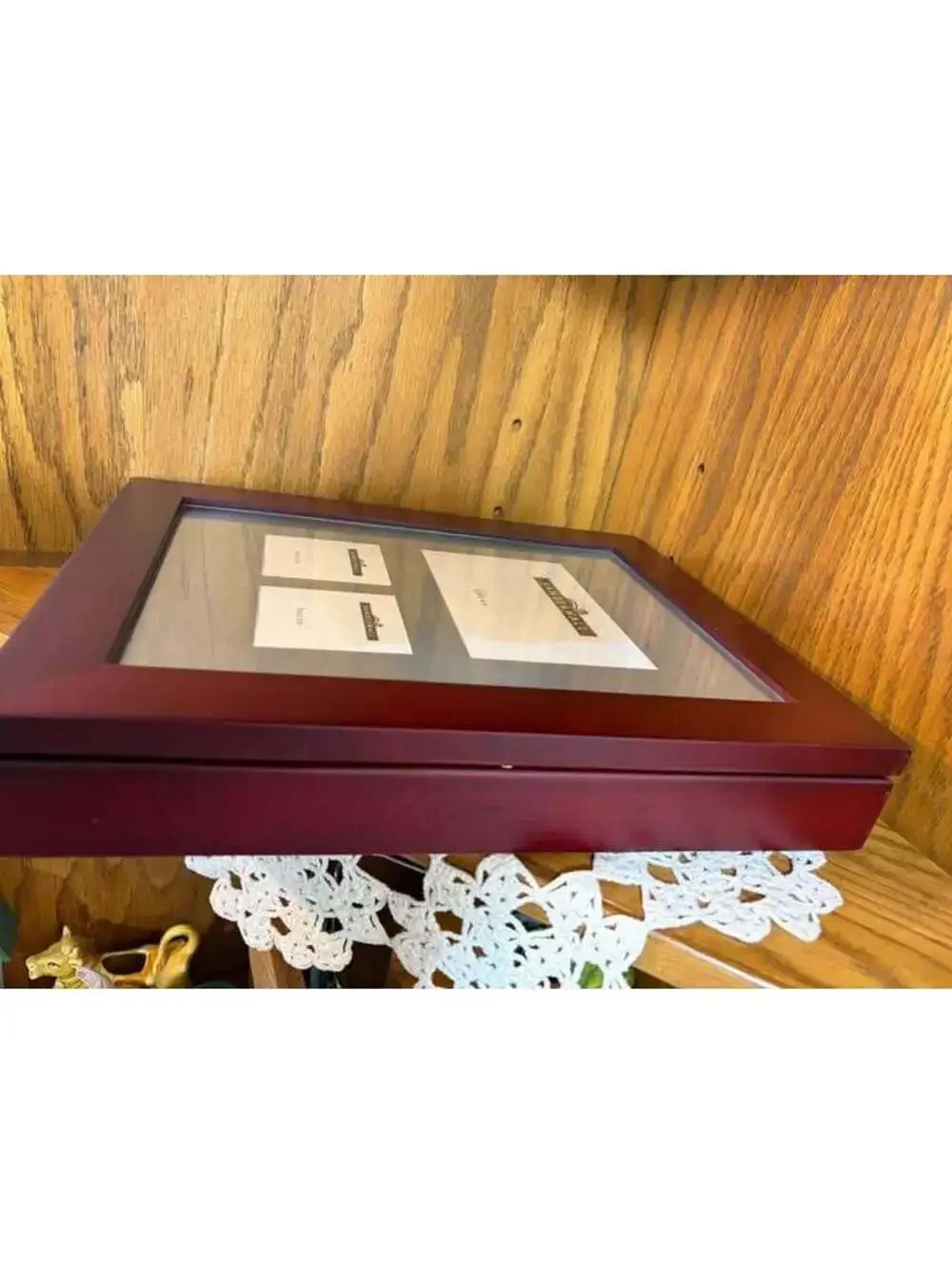 Vanderwall Rosewood Frame Front Key Box Multi Photo Holder Cabinet Wall Mount